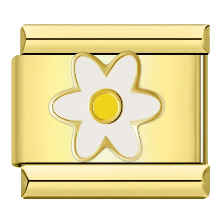 Flor Blanca - Charm Oro