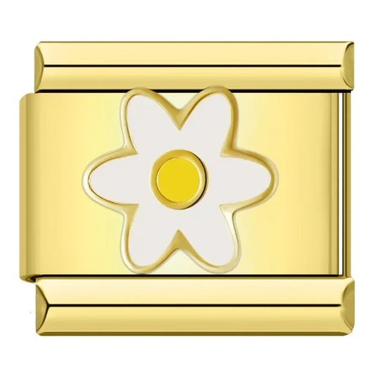 Flor Blanca - Charm Oro