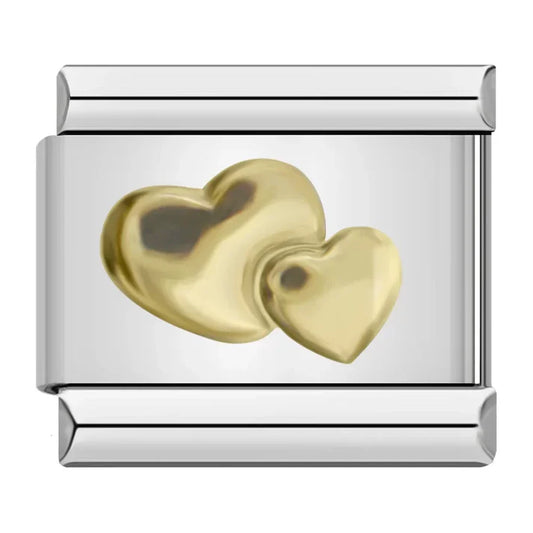 Doble Corazon - Charm Plata