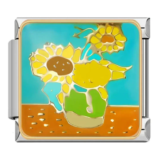 La flor de Van Gogh - Charm Plata